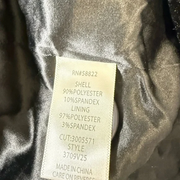 NY Collection Black Satin Lined Blazer - Picture 3 of 3